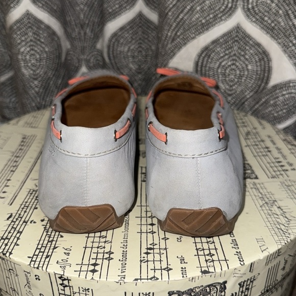 Sebago Grey Leather Harper Tie Boat Shoes Size 11 - Picture 4 of 8